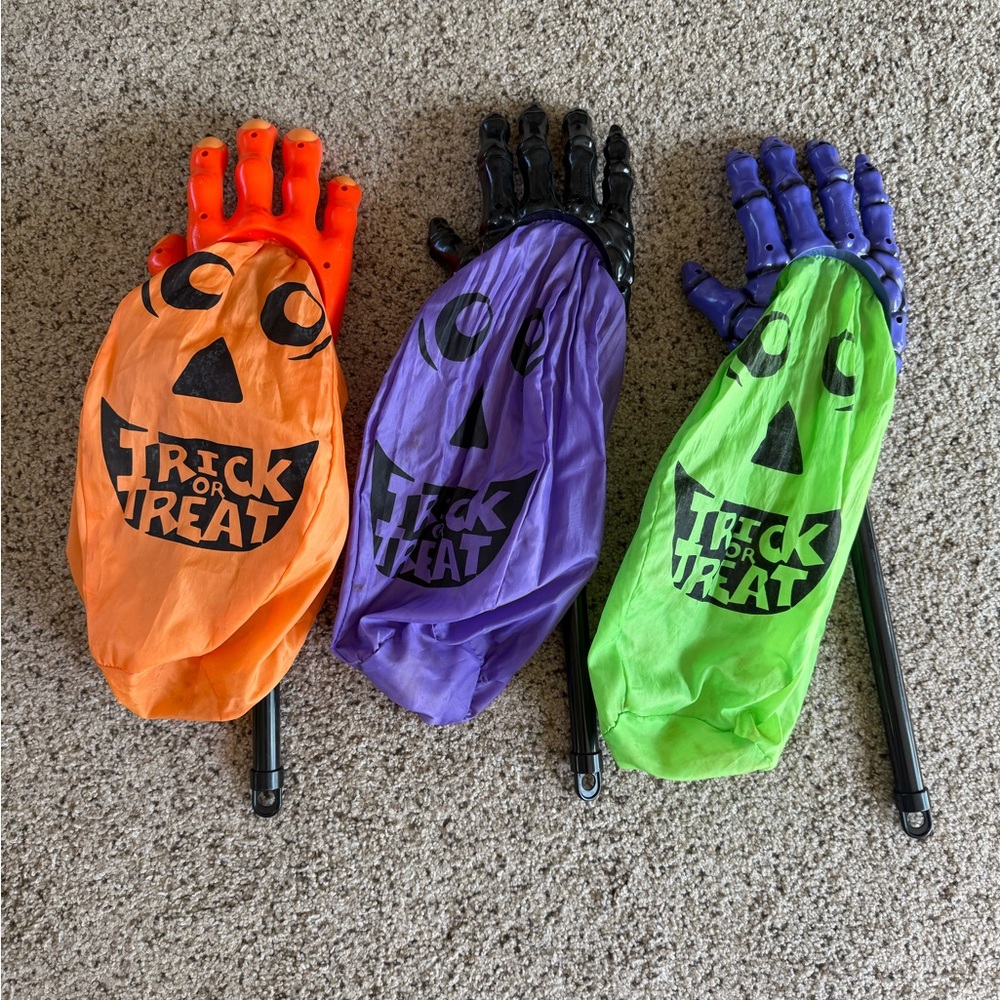 Halloween hand candy bag purple orange black green